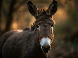 Mule portrait created with Generative AI technology photo