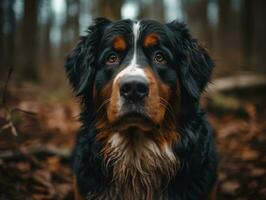 Bernese Mountain dog created with Generative AI technology photo