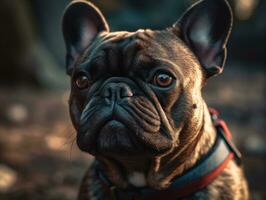 French bulldog created with Generative AI technology photo