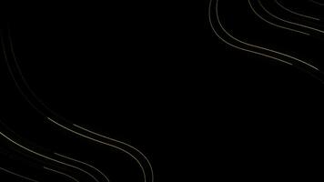 abstrait luxe incurvé lignes vague animation ondulé lignes avec copie espace sur noir Contexte video