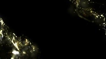 goud stof deeltjes schitteren stof animatie ontploffen fonkeling snel energie vliegend Golf Aan zwart achtergrond video