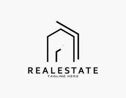 Minimal and abstract apartment logo. Vector line art forms a tower or building. Elegant design for company, architecture, developer, residence.