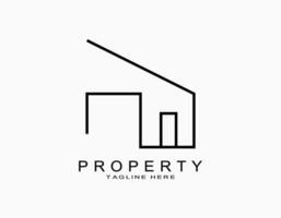 Minimal and abstract apartment logo. Vector line art forms a tower or building. Elegant design for company, architecture, developer, residence.