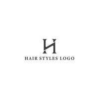 Abstract Flat Vector Logo Design Template Element Initial Letter H Logo in black color isolated on a white background. Abstract letter H logo applied for Hair Stylist logo design inspiration template