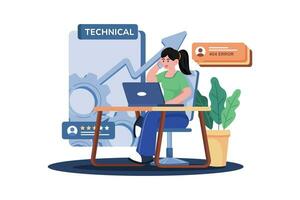 help desk gathers feedback for better technical assistance. vector