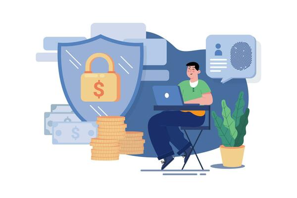 Finance Security Illustration concept. A flat illustration isolated on white background
