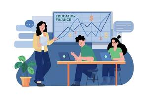 Finance Education Illustration concept. A flat illustration isolated on white background vector