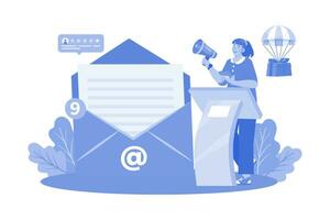 Email marketers develop and execute email campaigns. vector