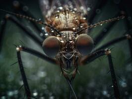 Mosquito portrait created with Generative AI technology photo