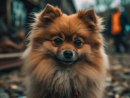 Spitz dog created with Generative AI technology photo