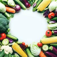 Vibrant background with fresh and colorful vegetables ai generative photo