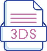 3DS File Format Vector Icon