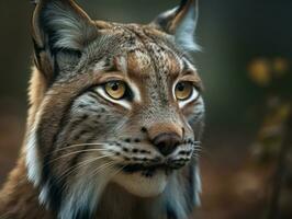 Lynx portrait close up created with Generative AI technology photo