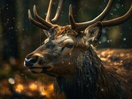 Elk portrait created with Generative AI technology photo