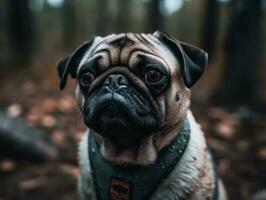Pug dog created with Generative AI technology photo