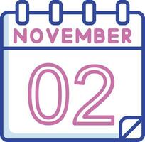 2 noviembre vector icono