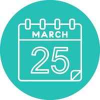 25 March Vector Icon