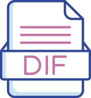 DIF File Format Vector Icon