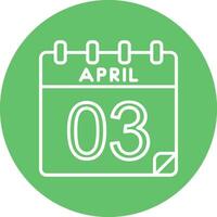 3 April Vector Icon