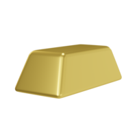 realistic gold bar Icon. 3d render illustration. png