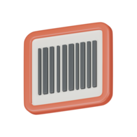 barcode icon 3d render illustration. png