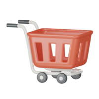 shopping cart icon 3d render illustration. png