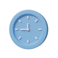 azul reloj icono. 3d hacer ilustración. png