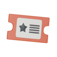 Movie Ticket icon 3d render illustration. png