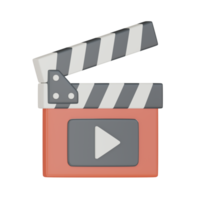 Clapperboard icon 3d render illustration. png