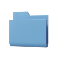 blue folder icon. 3d render illustration. png