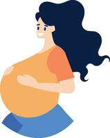 Hand Drawn Mother or pregnant woman in flat style vector