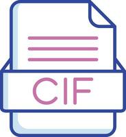 CIF File Format Vector Icon