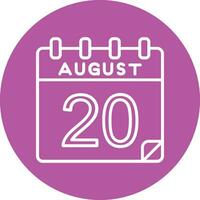 20 agosto vector icono