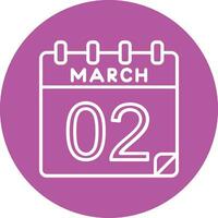 2 March Vector Icon