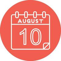 10 agosto vector icono