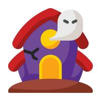 haunted house flat icon vector