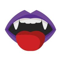 vampiro dientes plano icono vector