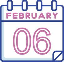 6 February Vector Icon