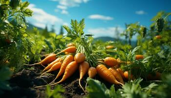 Fresh vegetables from the organic farm, a healthy meal generated by AI photo