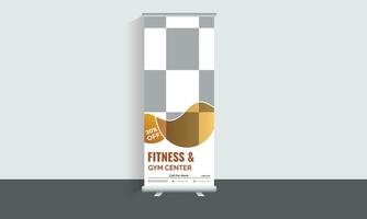 Fitness Roll Up Banner TEmplate Design vector