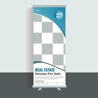 Real Estrte Roll Up Banner Design Template vector