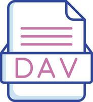 DAV File Format Vector Icon