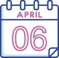 6 April Vector Icon