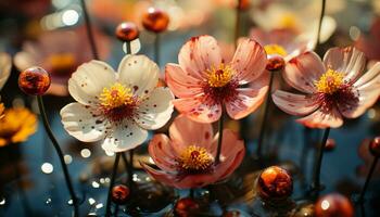 un vibrante ramo de flores de flores celebra el belleza de naturaleza generado por ai foto