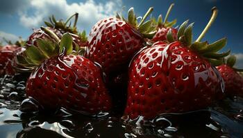 Freshness and nature combine in this vibrant, juicy, and healthy berry fruit generated by AI photo