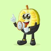 jackfruit character holding a megaphone vector