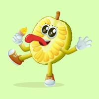 jackfruit character licking an ice cream cone vector