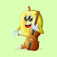 jackfruit character playing a cello vector