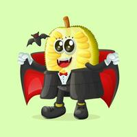 jackfruit character dressed as a vampire vector