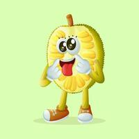 jackfruit character with silly expression vector